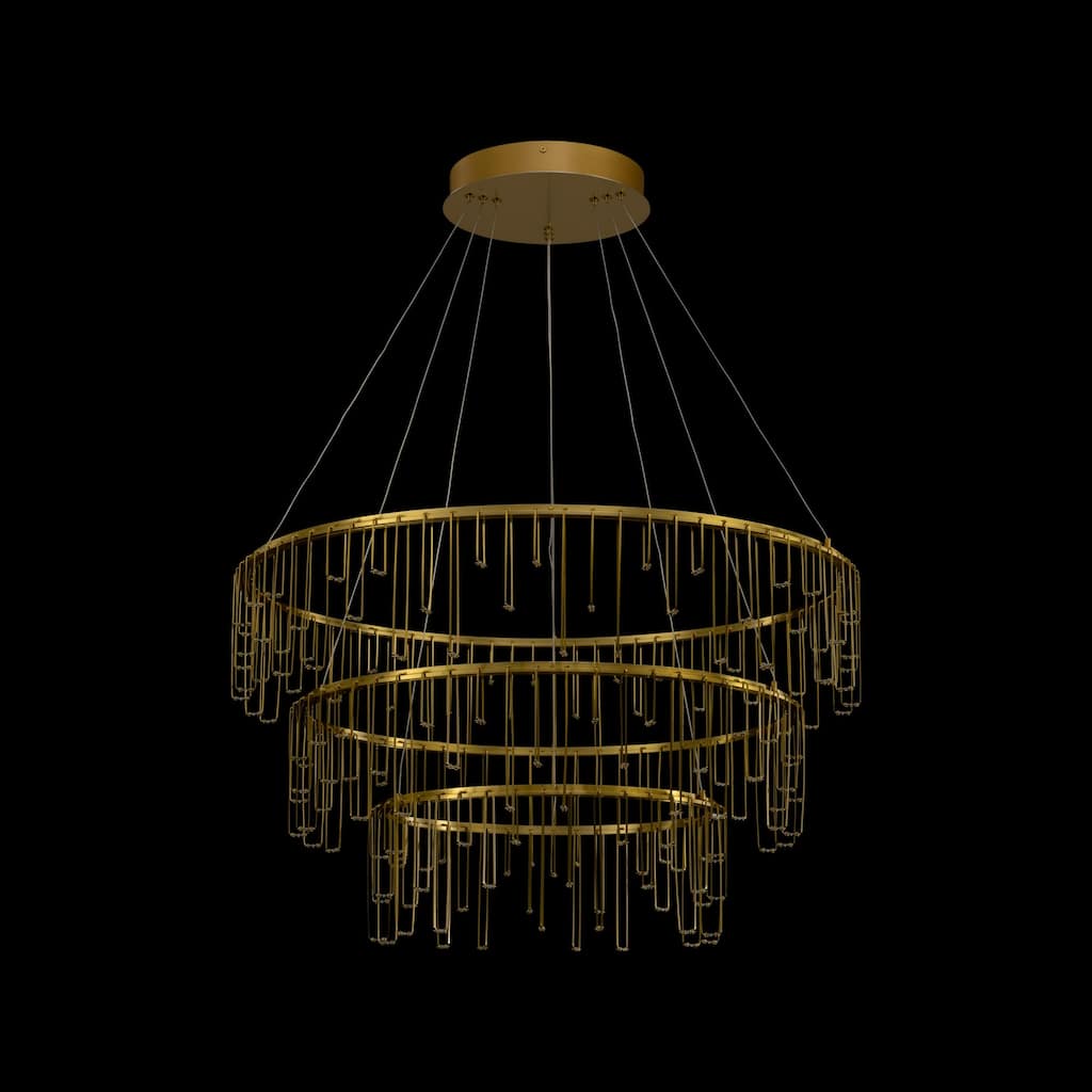 Lucerna 3 Tier - LED Chandelier in Stainless Steel Gold