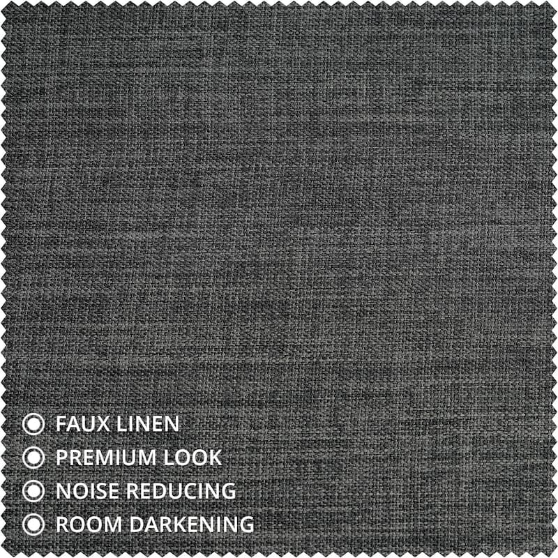 Exclusive Fabrics Textured Faux Linen Room Darkening Curtains for Bedroom & Living Room Curtains (1 Panel)