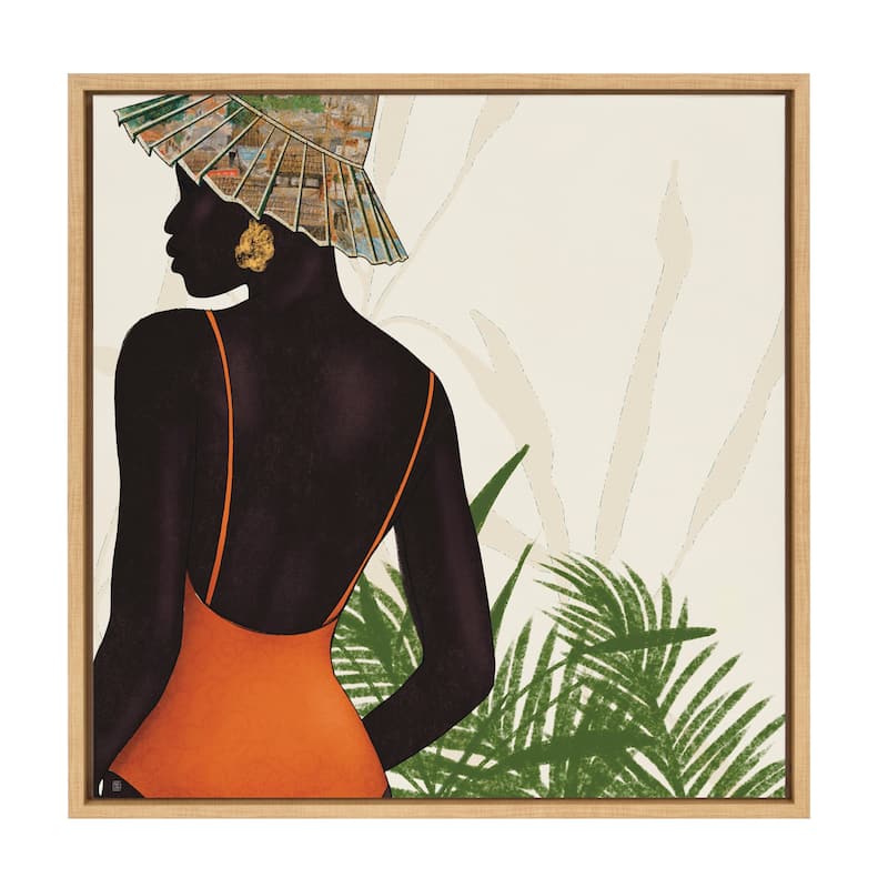 Kate and Laurel Sylvie So So Tropical Framed Canvas by Mary Joak