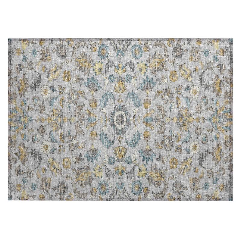 Machine Washable Indoor/ Outdoor Traditional Lanelle Chantille Rug