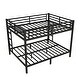 preview thumbnail 6 of 9, Black Queen over Queen Metal Bunk Bed for Teens and Adults