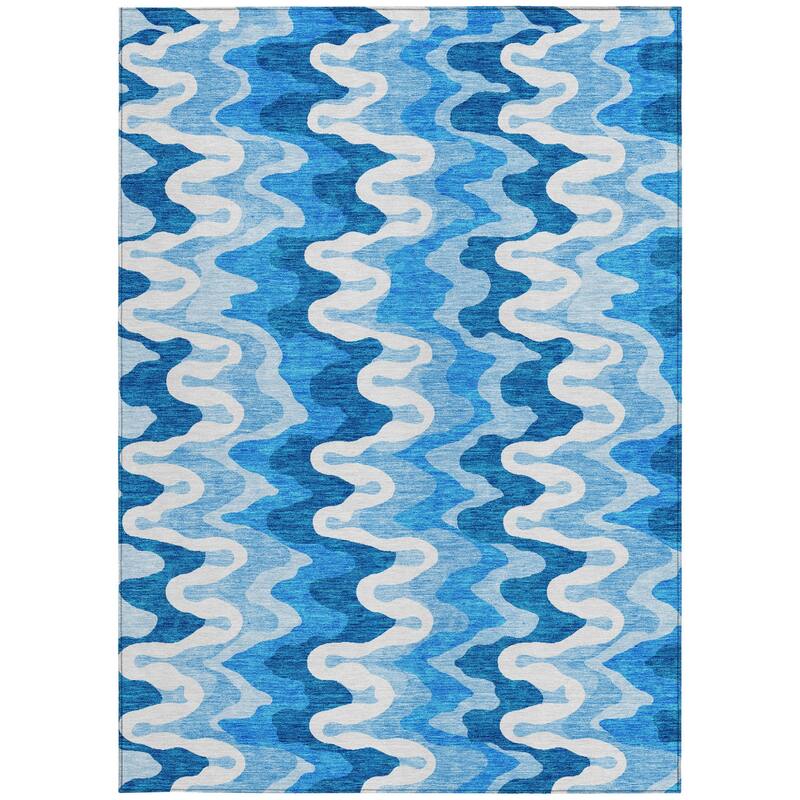 HomeRoots Abstract Transitional Rectangle Outdoor Rug