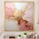 preview thumbnail 6 of 6, Designart "Gold And Pink Paint Fusion" Abstract Painting Framed Canvas Art Print 16 in. wide x 16 in. high - Gold