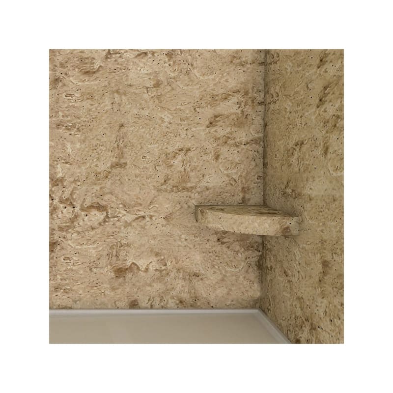 Transolid Studio 14-In X 14-In Solid Surface Wall-Mount Corner Shower Seat - 14.5" x 14.25" x 3"