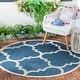 preview thumbnail 9 of 100, SAFAVIEH Courtyard Maryanne Indoor/ Outdoor Waterproof Patio Backyard Rug 4' X 4' Round - Navy/Beige