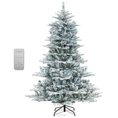Costway 6/7/8 FT Snow Flocked Artificial Christmas Tree with