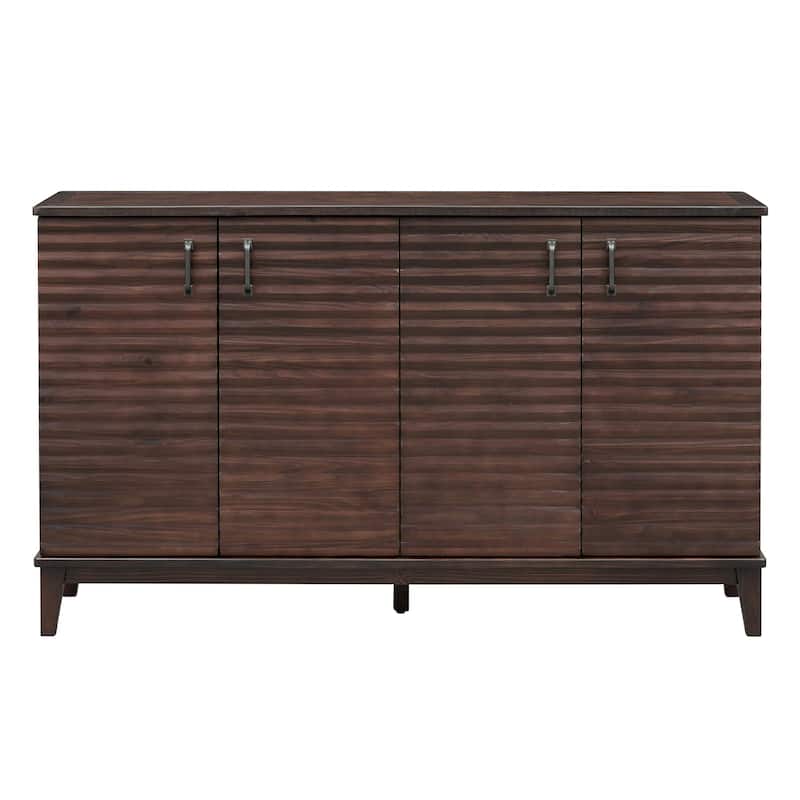Large Storage Buffet with Adjustable Shelves and Metal Handles