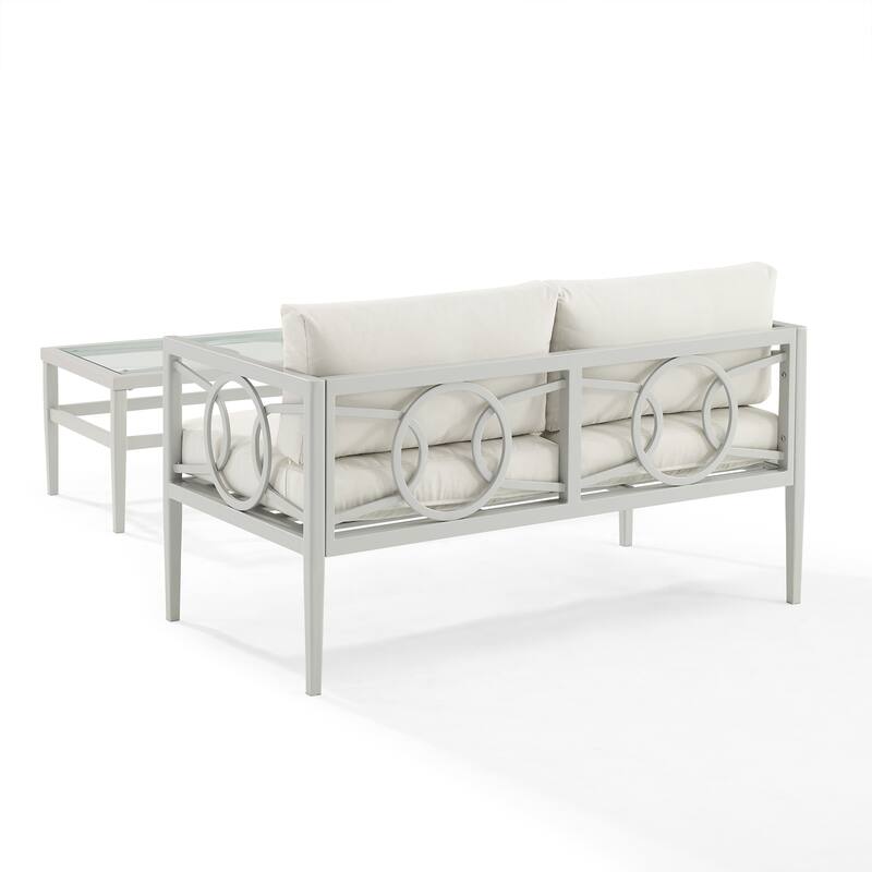 Ashford 2Pc Outdoor Metal Conversation Set - 67"x52"x31.5"