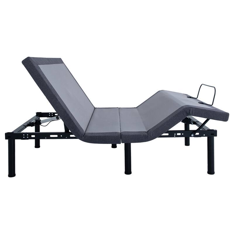 Negan Contemporary Adjustable Bed Base Grey and Black
