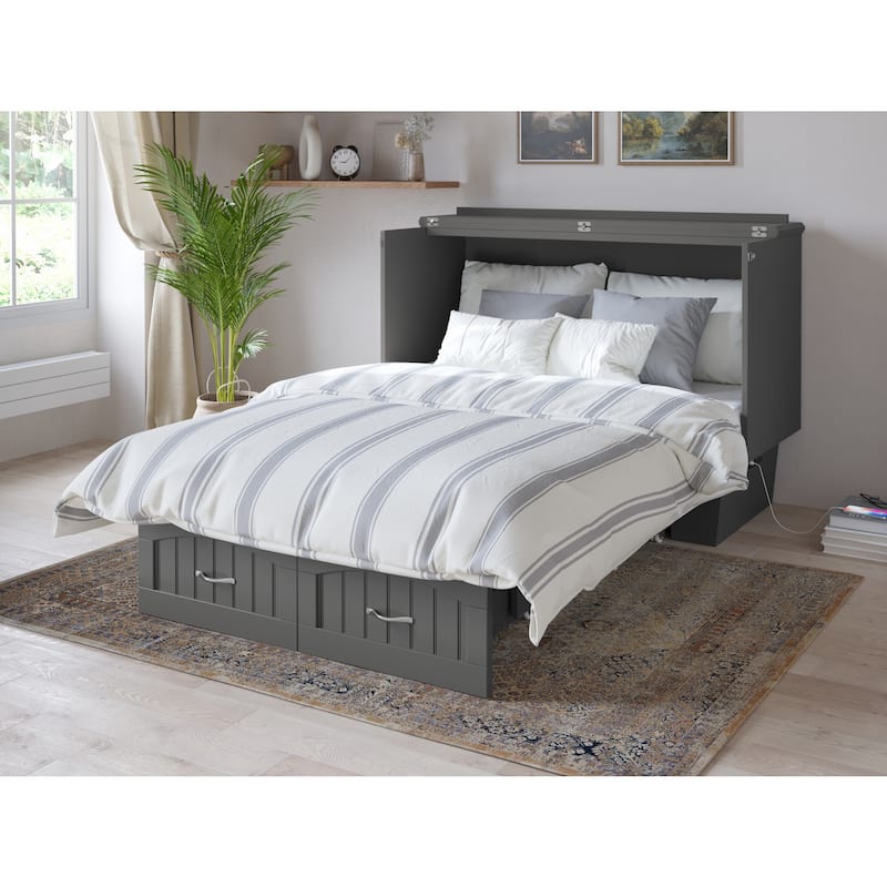 Murphy Bed Chest - Storage Drawer & USB Charger - Space Saving Furniture