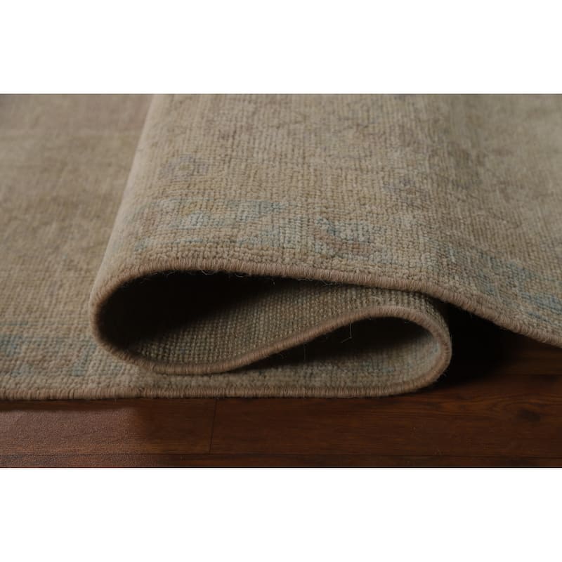 Vegetable Dye Oushak Turkish Rug Handmade Living Room Wool Carpet - 8'0"x 10'1"