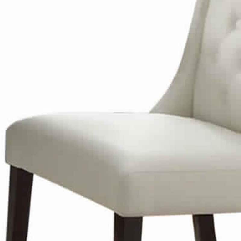 Brown/White Faux Leather Upholstered Wood Frame Dining Chair, Set of 2, Sturdy Dining Chair for Dining Rooms - 24.6
