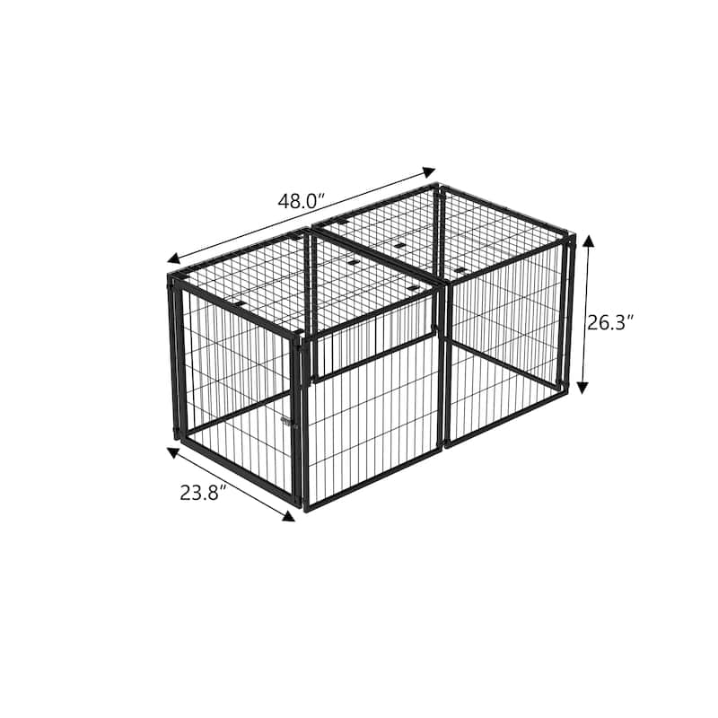 GDF Studio - Weston Large 48" Dog Cage with Top Cover & Heavy Duty Indoor Pet Crate