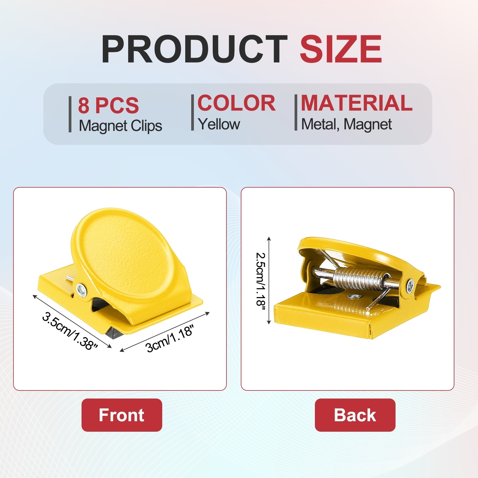 Magnet Metal Clips for Hanging, Round Fridge Magnetic Clips Magnetic Paper Clamp Magnet Clamp for Locker Whiteboard