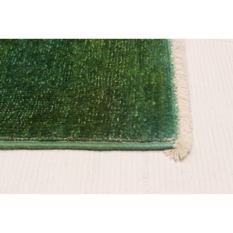 ECARPETGALLERY Hand-knotted Vibrance Green Wool Rug - 5'10 x 8'10