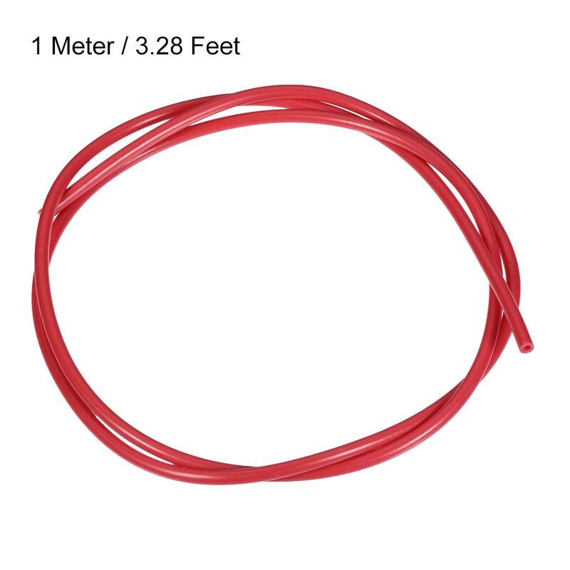 PTFE Tube 3.2Ft - ID 2mm x OD 4mm Fit 1.75 Filament for 3D Printer Red