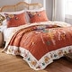preview thumbnail 3 of 10, Barefoot Bungalow Topanga Orange Bohemian Floral Quilted Bedspread Set