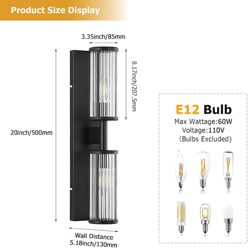 2 light vanity light black bathroom mirror light metal wall light