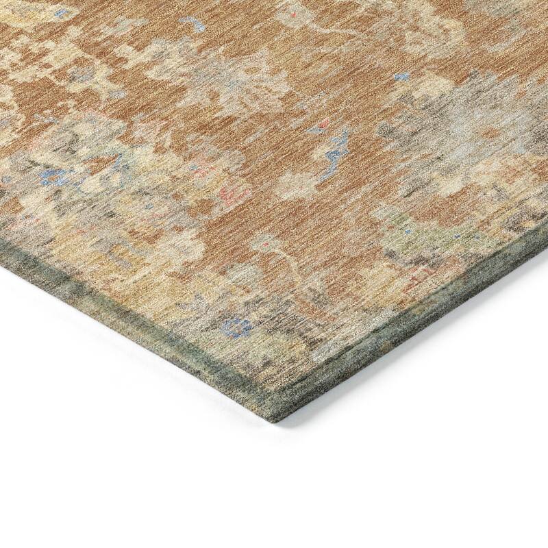 Machine Washable Indoor/ Outdoor Vintage Traditional Chantille Rug