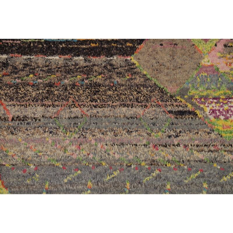 Plush Moroccan Style Area Rug Handmade Oriental Wool Carpet - 5'9" x 9'7"