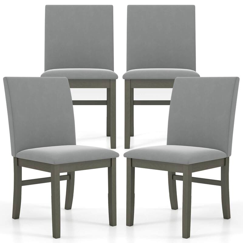 Costway Upholstered Dining Chairs Set of 2/4 with Rubber Wood Legs - See Details