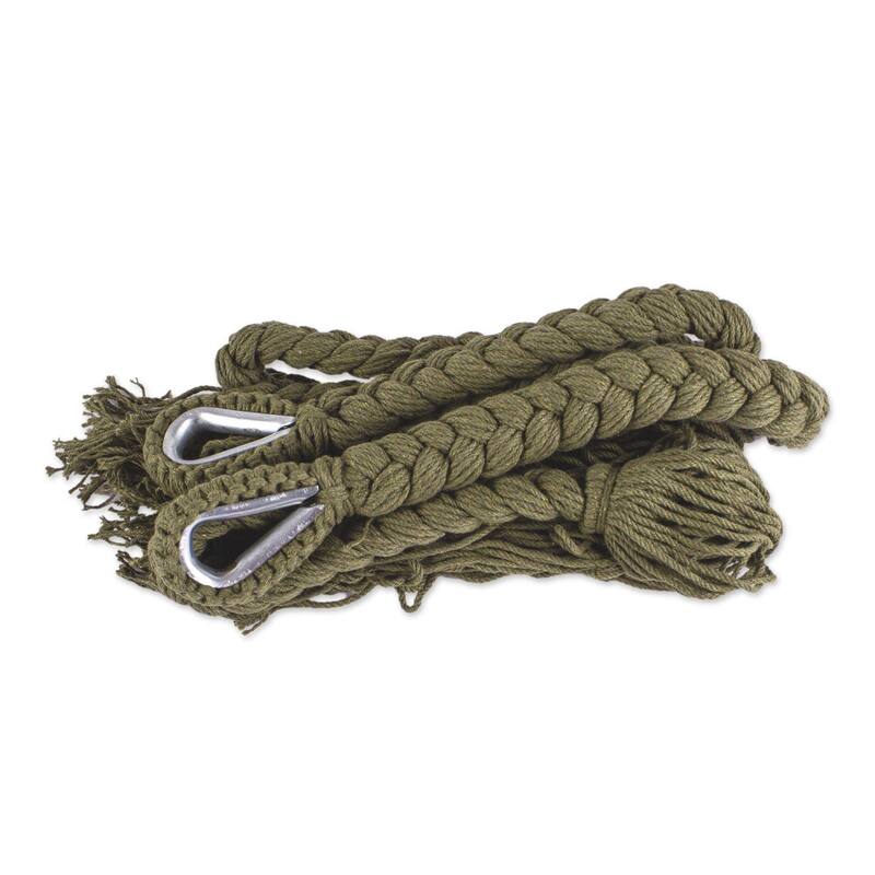 Novica Handmade Olive Cascade Cotton Rope Hammock (Double)