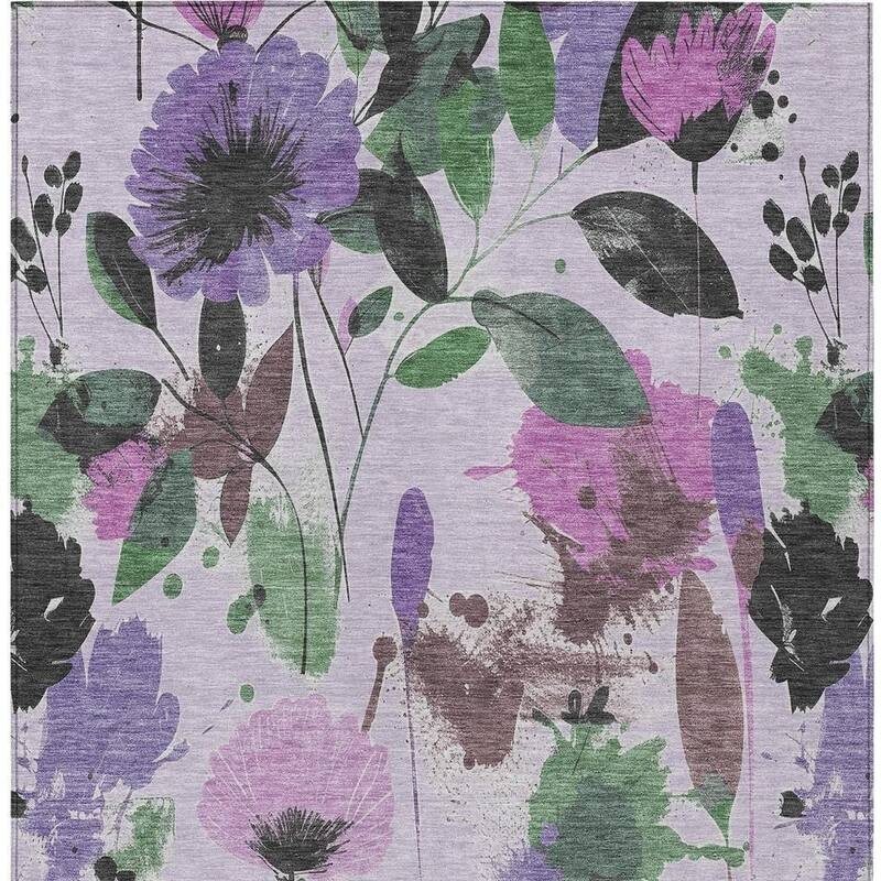 HomeRoots Floral Transitional Rectangle Outdoor Rug