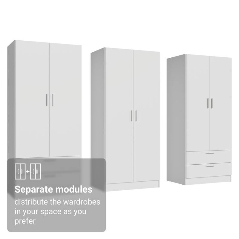 MADESA 6 Doors 4 Drawers Wardrobe Set Bedroom Storage Cabinet