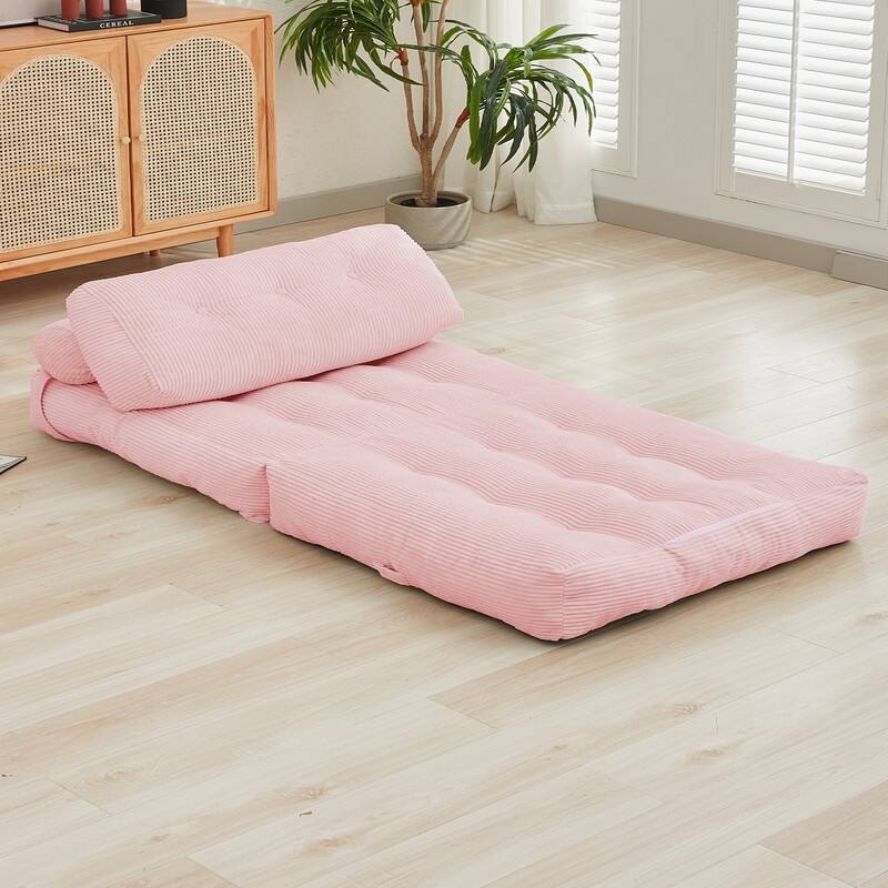 Mixoy W32''/W50'' Corded Velvet Fabric Folding Floor Lazy Futon Sofa Bed