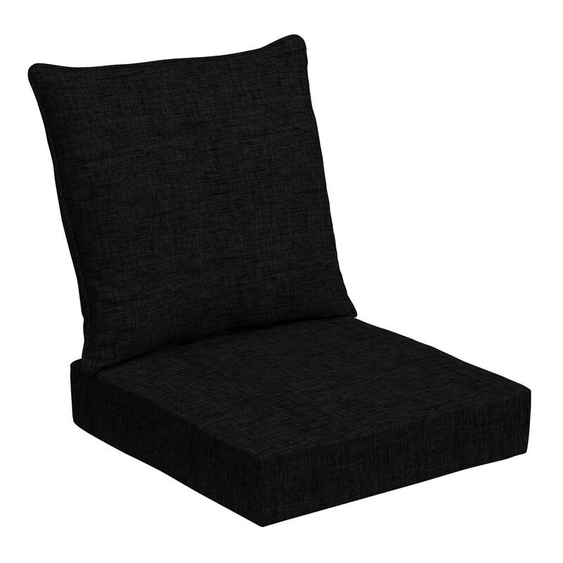 ARDEN Outdoor Foam Deep Seat Cushion Set, 24 in x 24 in - Black Leala