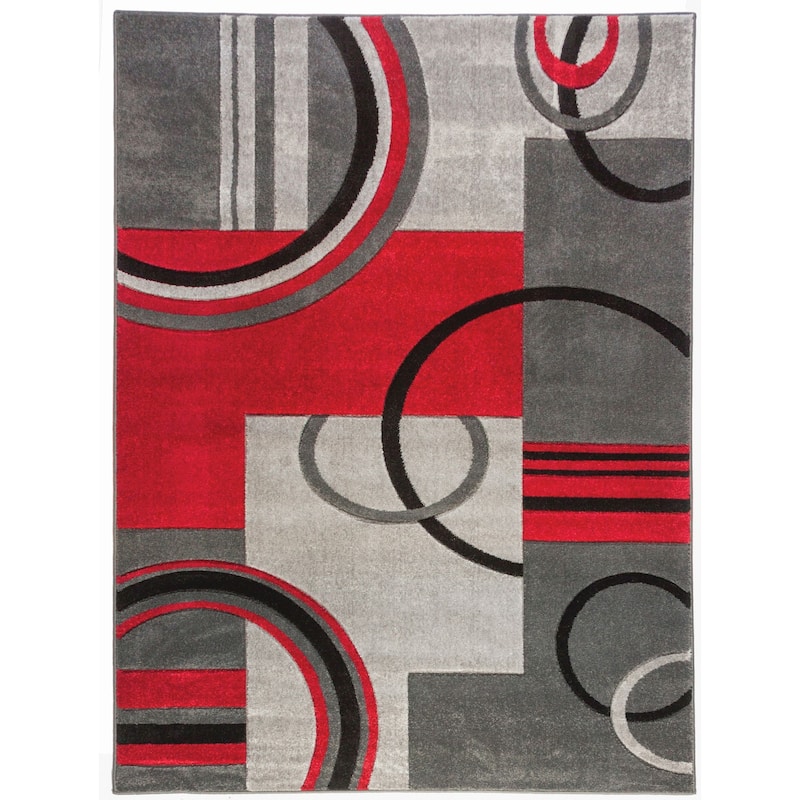 Well Woven Modern Geometric Arcs Shapes Area Rug 5'3 x 7'3
