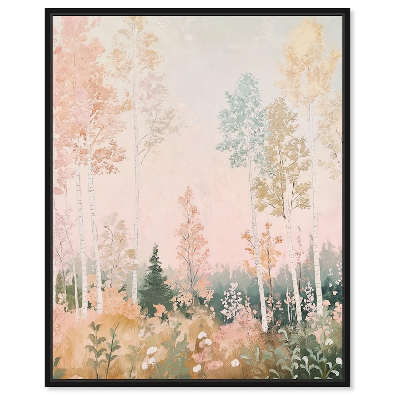 Birch Trees Canvas by Art Remedy - 24" x 30" - Black