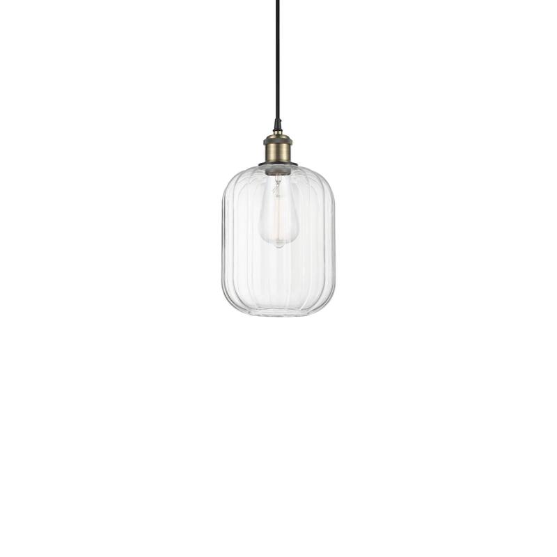 Innovations Lighting 516-1P-12-7 Preston Pendant Preston 7" Wide Mini - Black Antique Brass / Clear