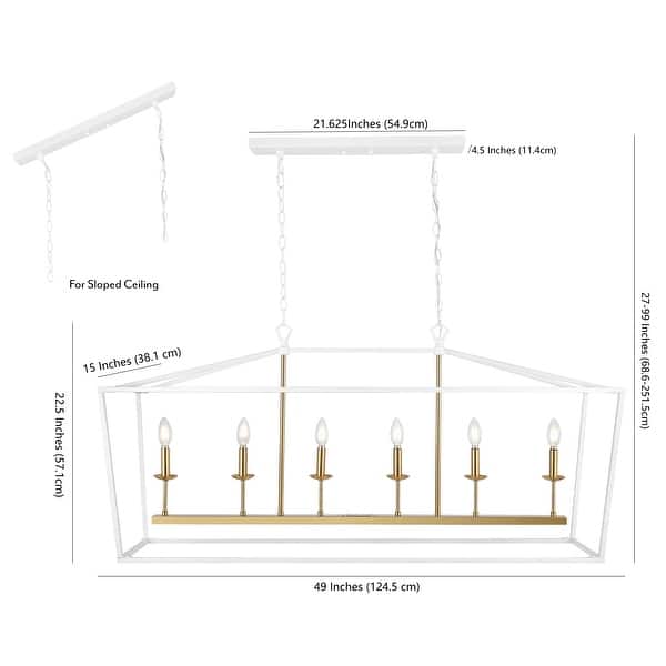 dimension image slide 4 of 17, Marion Lantern Metal LED Pendant, by JONATHAN Y
