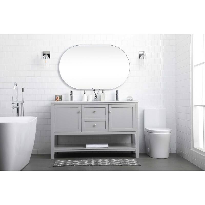 Elegant Lighting VF22254D Heath 54" Free Standing Double Basin Vanity