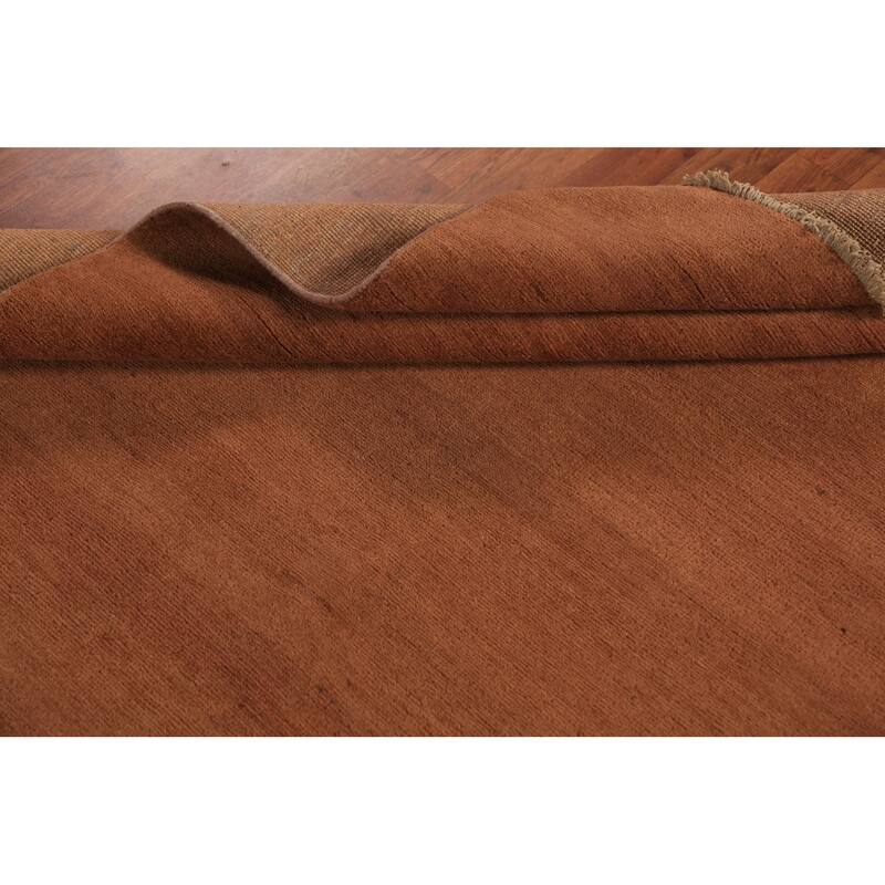 Gabbeh Modern Area Rug Handmade Oriental Orange Tribal Wool Carpet - 4'11" x 6'6"