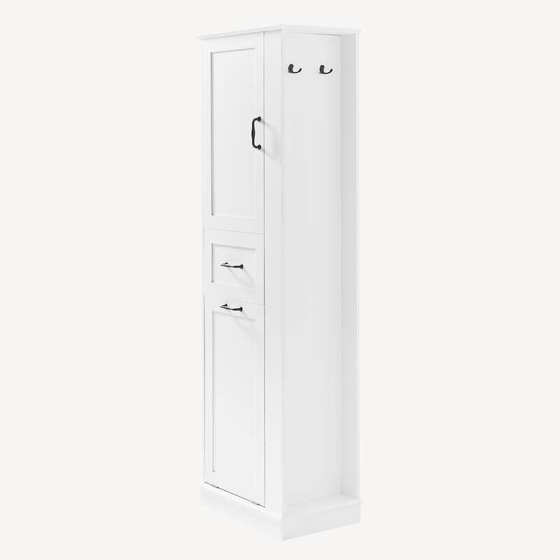 Tall Bathroom Storage Cabinet with Tilt-Out Compartment and Adjustable Shelves