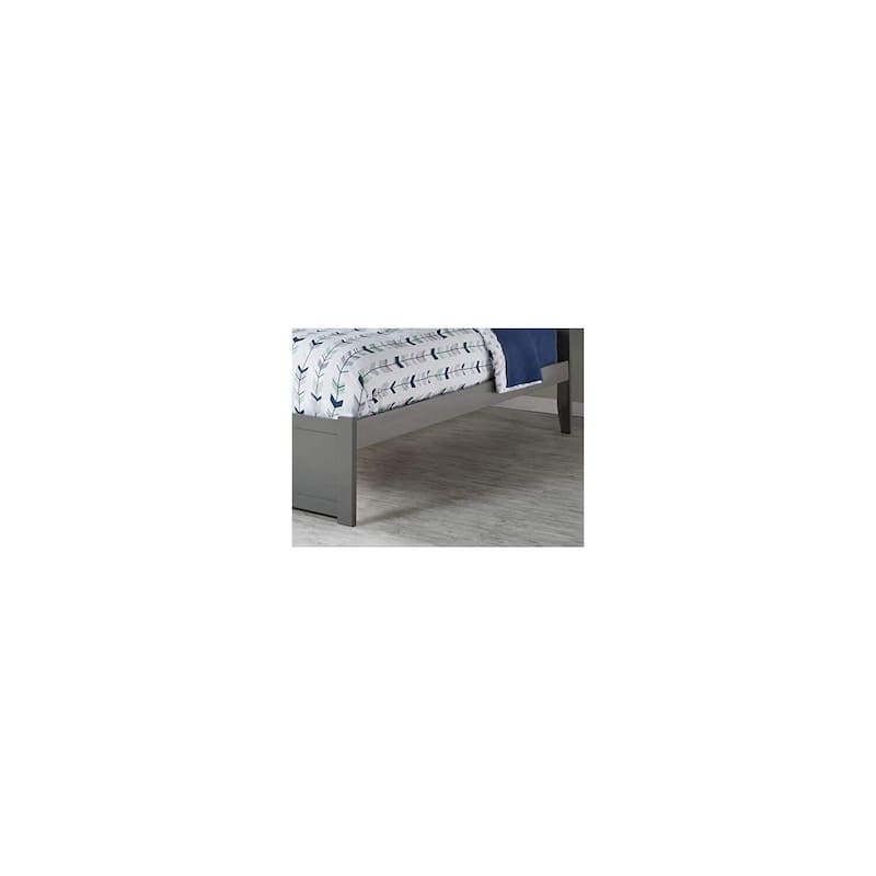 Grey Platform Bed with Trundle - Twin XL Bed Frame & Footboard - 800lb Capacity