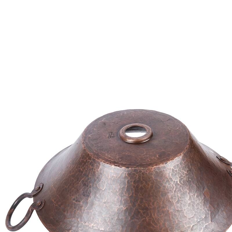 Round Hand Forged Old World Miners Pan Copper Vessel Sink (PVMPDB)