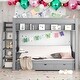 preview thumbnail 11 of 18, Convertible Design Wood Full Size Bunk Bed with Storage Staircase, Bedside Table, and 3 Drawers