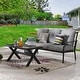 preview thumbnail 14 of 23, Patio Festival 2-Piece Outdoor Metal Sofa with Coffee Table Set