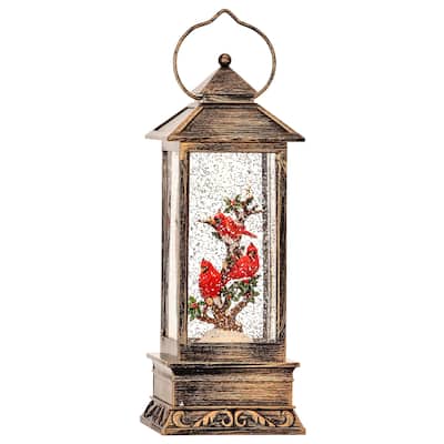 Cardinals Square Snow Lantern 8.75" - 10.875"H x 4" x 4"W