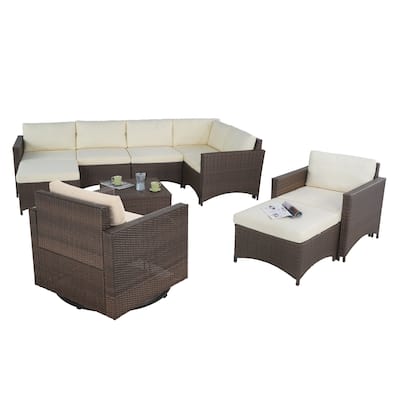 Studio Shine Collection Sectional Modular sofa with Swivel Chairs - 6