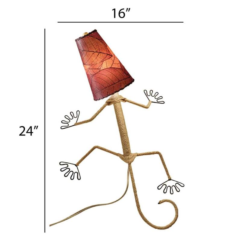 Gecko Wall Lamp Combo, Cocoa Leaves Shade, 16 x 7 x 24 in. - 16 x 7 x 24