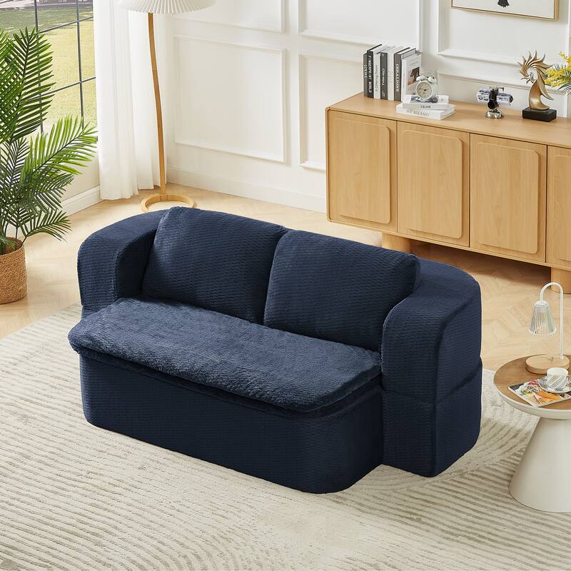 2-in-1 Folding Futon Loveseat Couch Convertible into Sleeper Sofa Bed