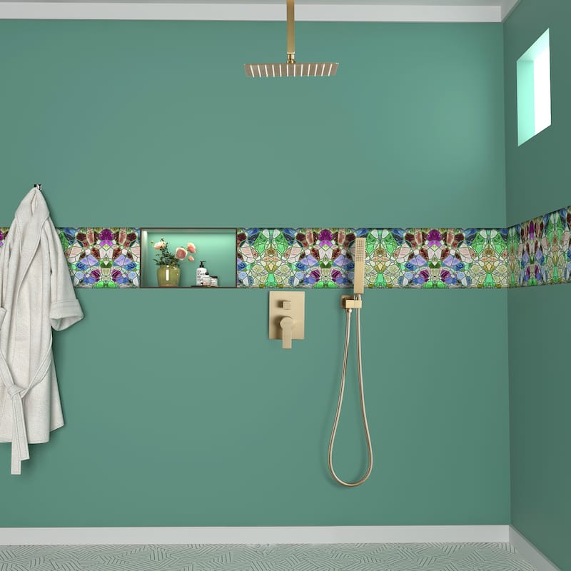 2.5 GPM 12 in. Ceiling Mount Dual Shower Heads with Pressure Balance Valve