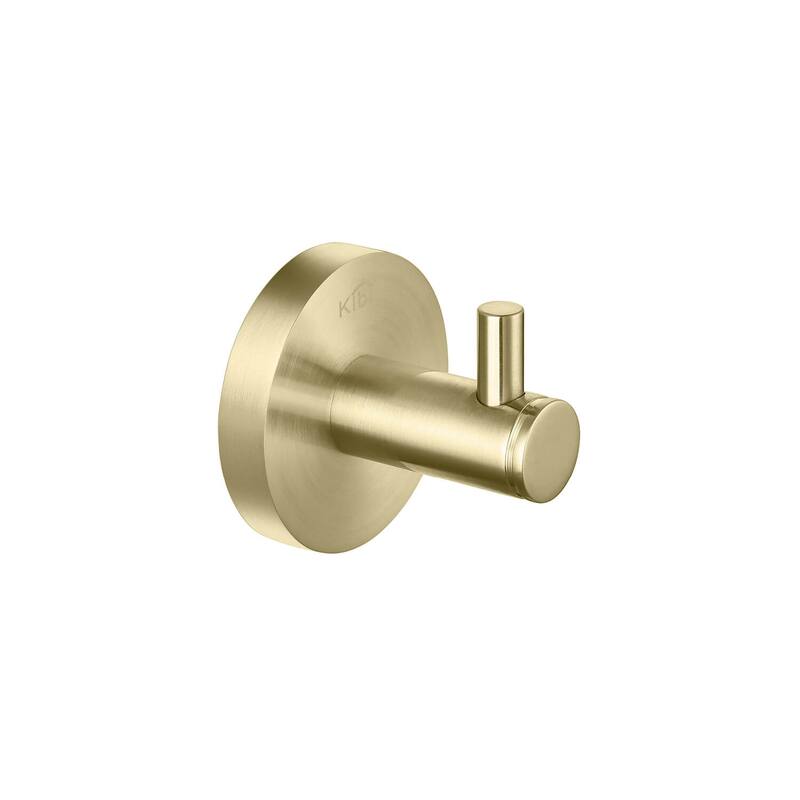 Circular Bathroom Towel & Robe Hook - Brush Gold