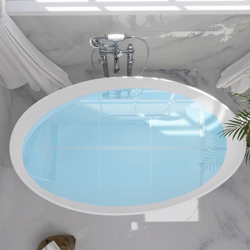Vespa Solid Surface Soaking Bathtub with Drain