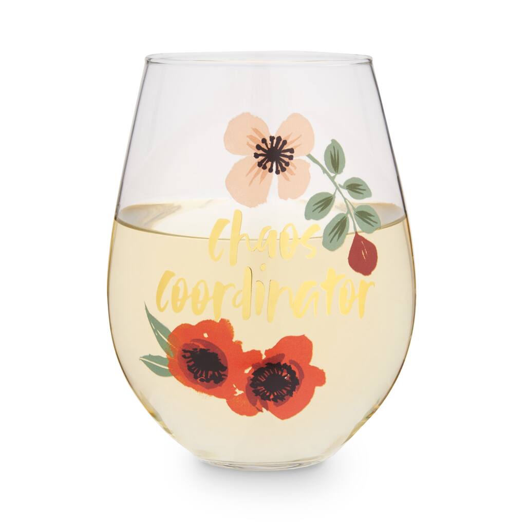 Chaos Coordinator 30 oz Stemless Wine Glass by Blush - Clear - 5.75" x 4.2"