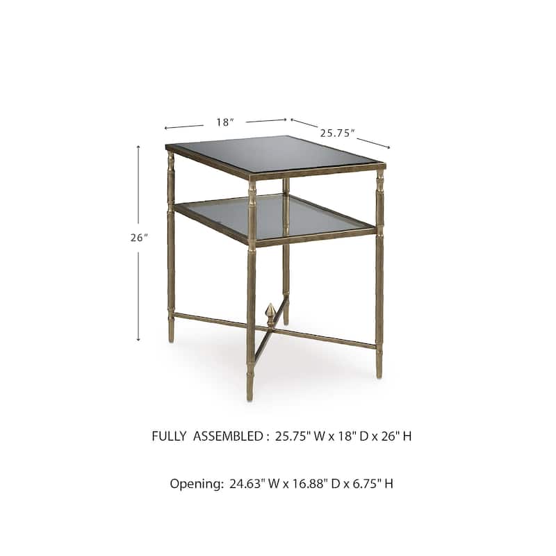 Signature Design by Ashley Cloverty Gold End Table - 25.75" W x 18" D x 26" H